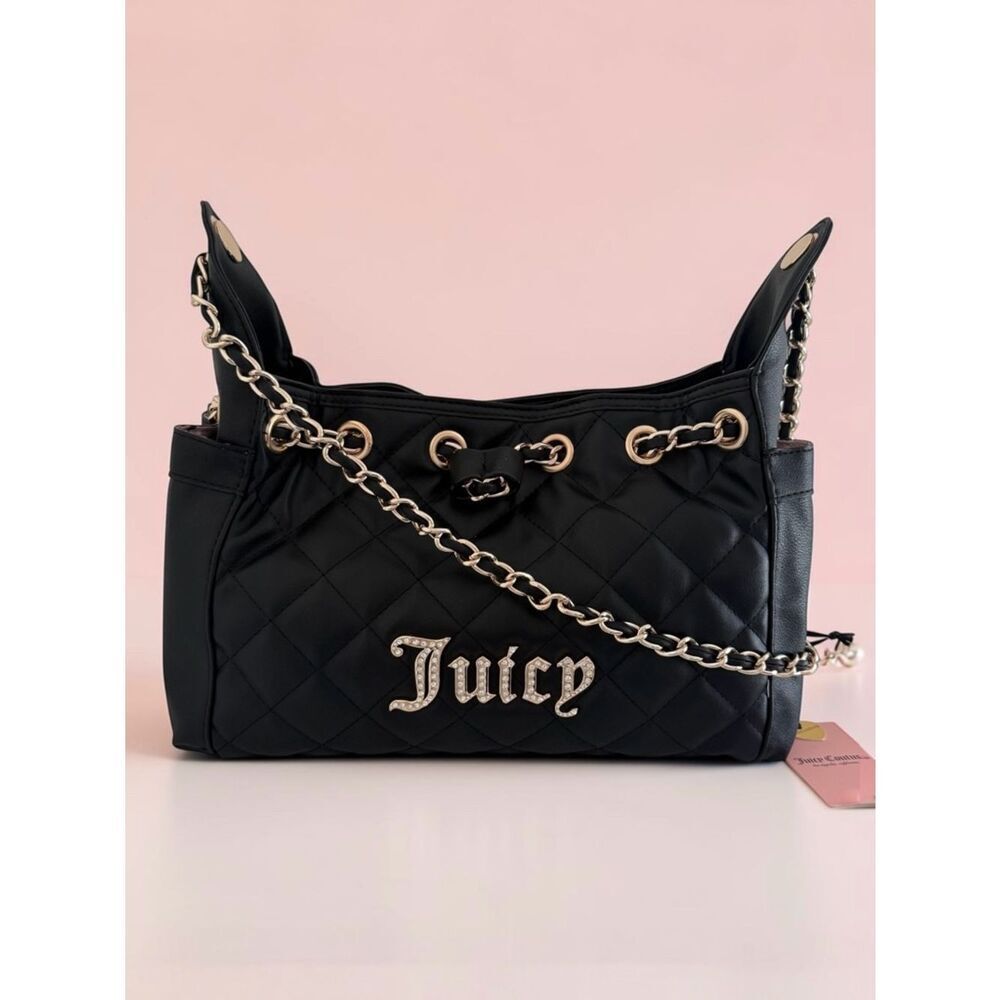 Juicy Couture Black Fashion Icon Large Bucket Bag
